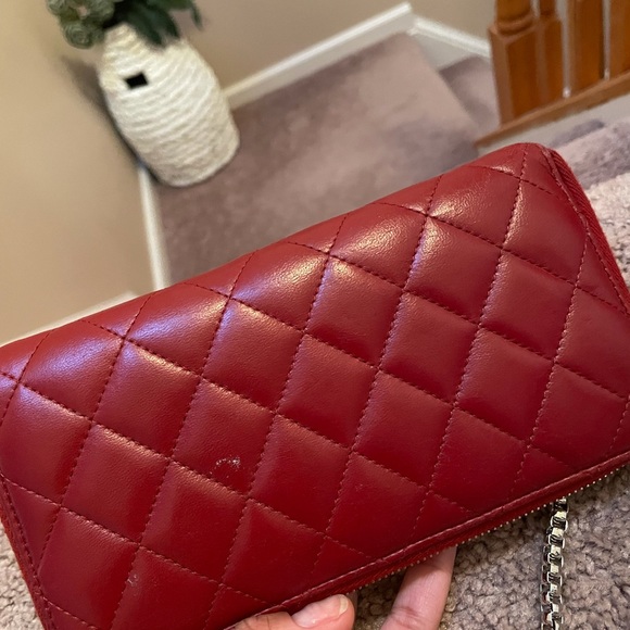 Red Quilted Chanel Lambskin WOC - Picture 2 of 7